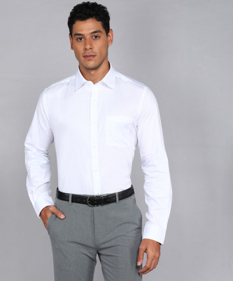 Raymond Men Self Design Formal White Shirt