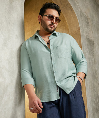 Instafab Plus Men Printed Casual Green Shirt