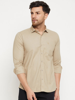 DUKE Men Solid Casual Beige Shirt