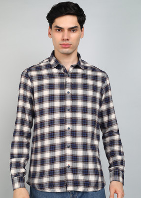 KILLER Men Checkered Casual Cream Shirt