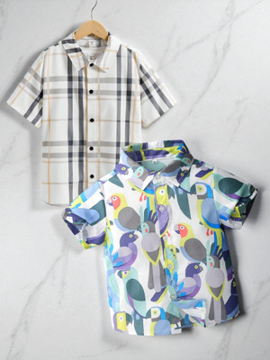 KIDOOZA Boys Printed, Striped Casual Multicolor Shirt