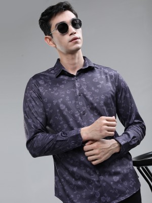 HIGHLANDER Men Printed Casual Purple Shirt