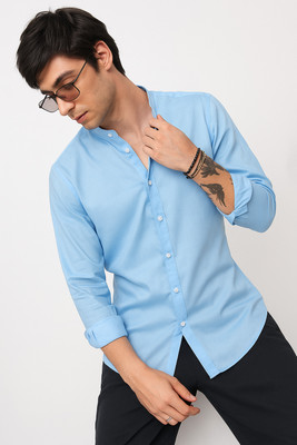 SHIRTZONE Men Solid Casual Light Blue Shirt