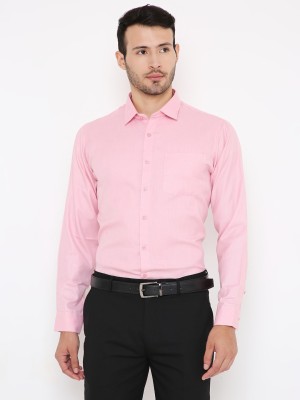 MAHARAJA Men Solid Formal Pink Shirt