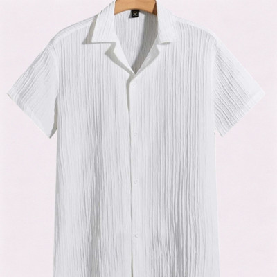 Dharamraj Fashion Men Self Design Casual White Shirt