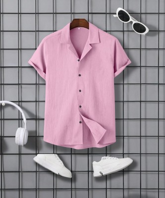 DWARKADHISH CREATION Boys Solid Casual Pink Shirt