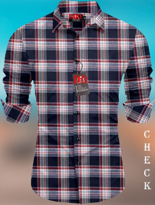 ISUEL Febb Men Solid Casual White, Maroon, Dark Blue Shirt