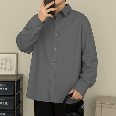 Asta Moda Men Solid Casual Grey Shirt