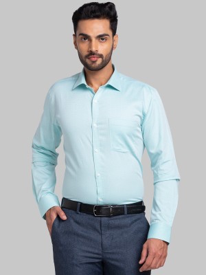 PARK AVENUE Men Self Design Formal Green Shirt