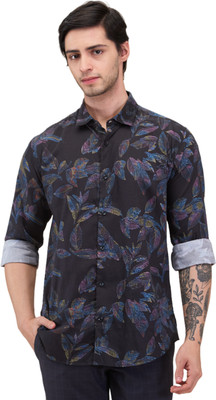 PARK AVENUE Men Printed Casual Black Shirt