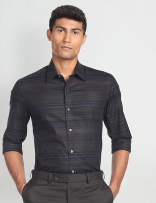 Arrow Newyork Men Striped Formal Blue, Grey Shirt