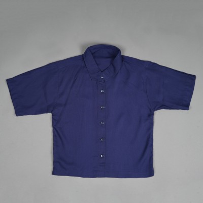 SNIFFY Girls Solid Casual Blue Shirt