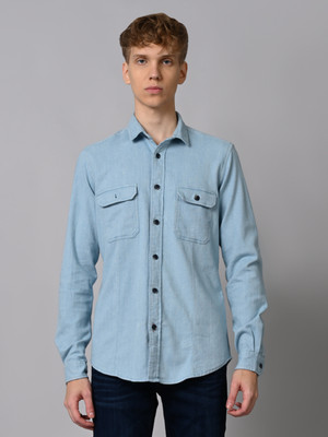 KILLER Men Solid Casual Light Blue Shirt