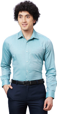Raymond Men Self Design Formal Green Shirt