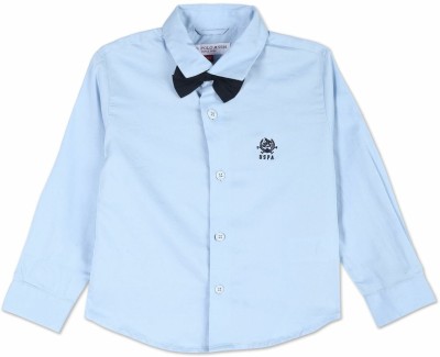 U.S. POLO ASSN. Boys Solid Casual Blue Shirt