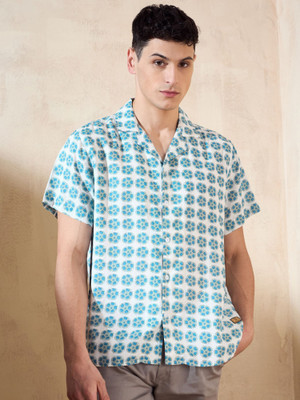 DENNISON Men Printed Casual White Shirt