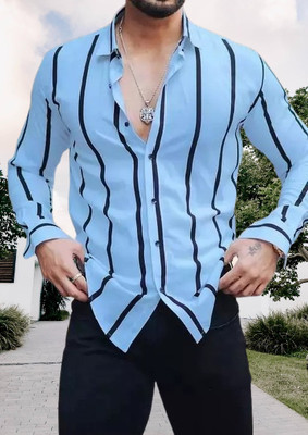 Divybhav Men Printed Casual Blue Shirt