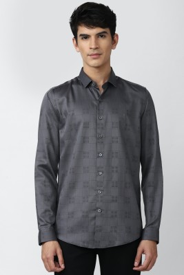 Simon Carter London Men Printed Casual Grey Shirt