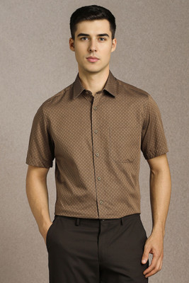 LOUIS PHILIPPE Men Solid Formal Brown Shirt