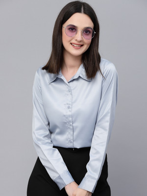 Style Quotient Women Solid Casual Grey Shirt