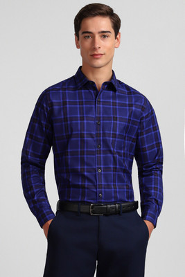 Allen Solly Men Checkered Formal Dark Blue, Blue, Red Shirt