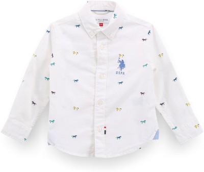 U.S. POLO ASSN. Baby Boys Solid Casual White Shirt