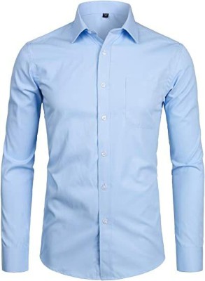 KALP CRAZE Men Solid Casual Light Blue Shirt