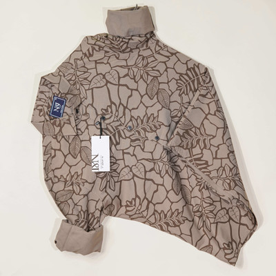 N AND J Men Printed, Self Design Casual Dark Blue Shirt