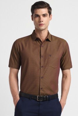 Allen Solly Men Printed Formal Brown Shirt
