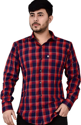 Shreyash Textiles Fab Men Checkered Casual Red Shirt