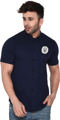 tfurnish Men Solid Casual Dark Blue Shirt