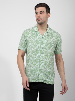 NUMERO UNO Men Printed Casual Green Shirt