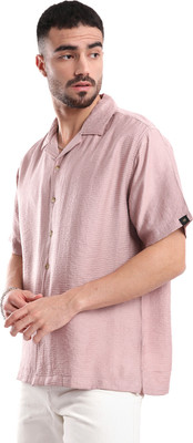 WROGN Men Solid Casual Pink Shirt