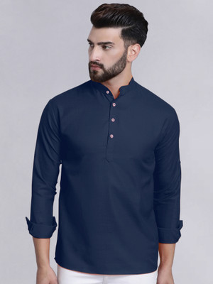 METRONAUT Men Solid Casual Dark Blue Shirt