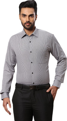 Raymond Men Checkered Formal Grey Shirt