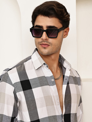 Roadster Men Checkered Casual Black Shirt