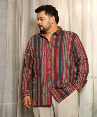 Instafab Plus Men Striped Casual Multicolor Shirt