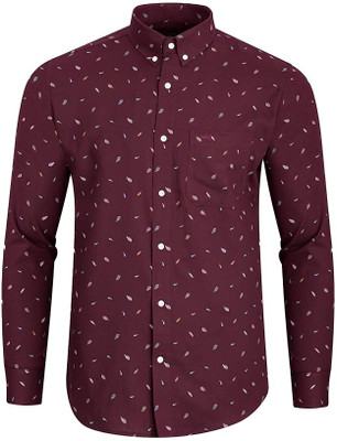 french crown Men Printed Casual Brown Shirt