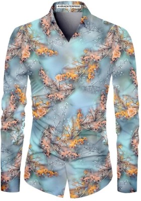 AviraEnterprise Men Printed Casual Light Blue Shirt