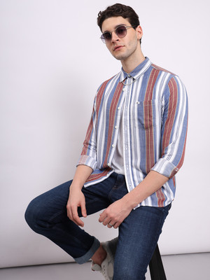 LEE Men Striped Casual Multicolor Shirt