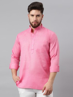 KLOSET BY RIAG Men Self Design Casual Pink Shirt