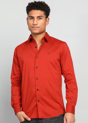 MUFTI Men Solid Casual Red Shirt