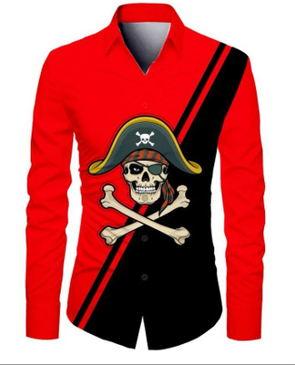 VMENTERPRISE Men Printed Casual Red Shirt