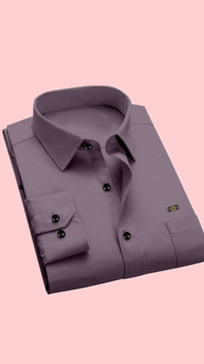 ALVIN ENTERPRISE Men Solid Casual Purple Shirt