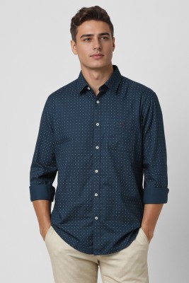 VAN HEUSEN Men Polka Print Casual Blue Shirt