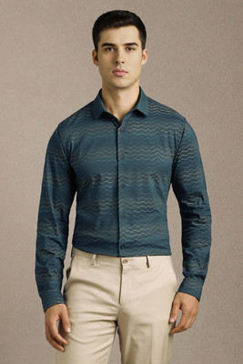 LOUIS PHILIPPE Men Printed Casual Dark Blue Shirt