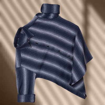 Nextgen Fashion Men Striped Formal Blue Shirt