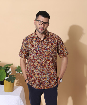 Moshi Men Printed Casual Red Shirt