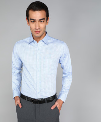 Raymond Men Self Design Formal Blue Shirt