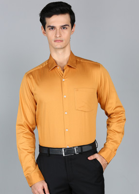 ARROW Men Solid Formal Orange Shirt